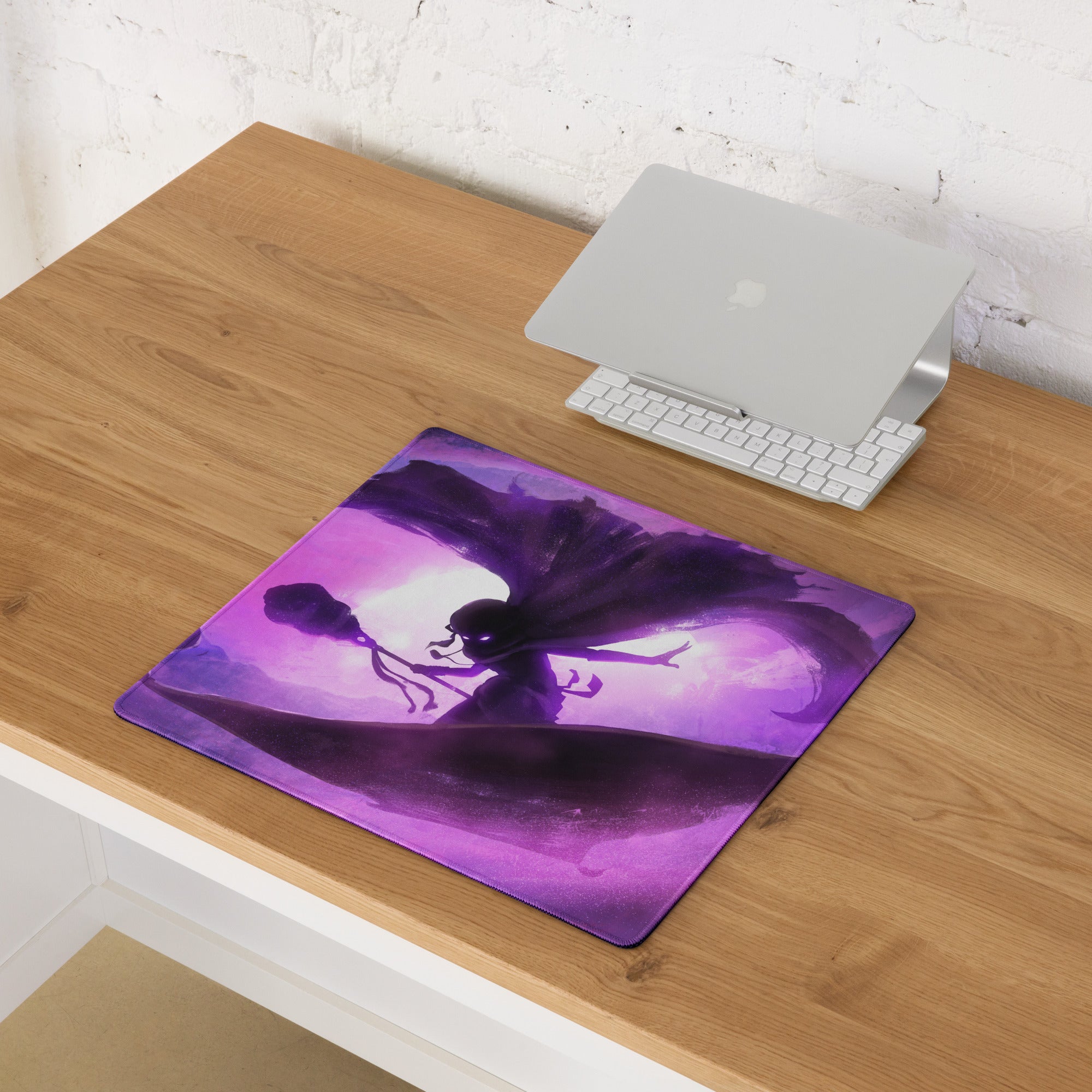 Gaming Mouse Pad Purple Violet For Gaming Setup Neon Fantasy Dragon Artwork Print