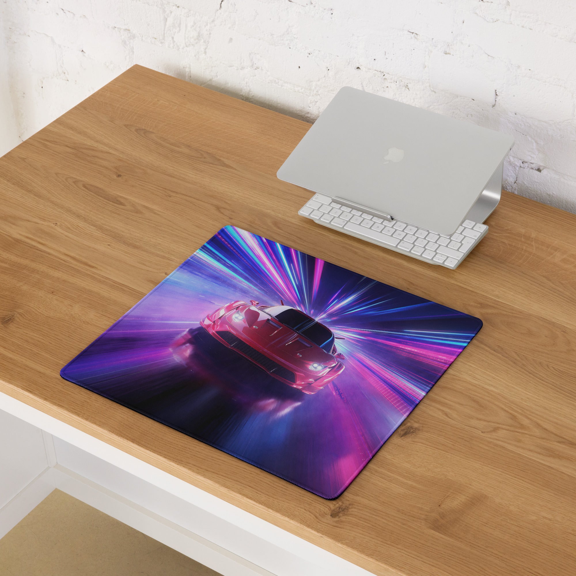 Gaming Mouse Pad Large Neon Blue Purple For Gaming Setup Cyberpunk Energetic Neon Mood Esports Pad Digital Artwork