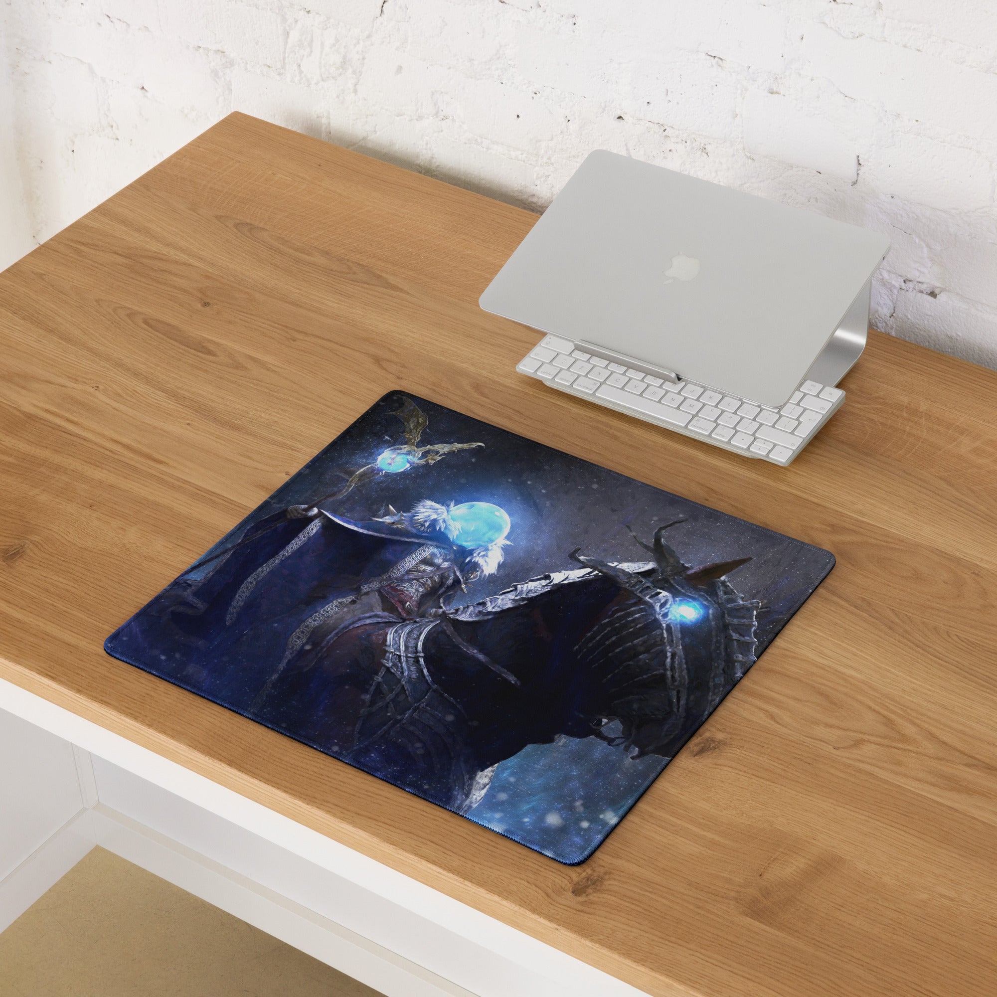 Gaming Mouse Pad Dark Blue And Ice Blue For Desk Setup Cinematic Fantasy Battle Art For Dota Csgo Enthusiasts