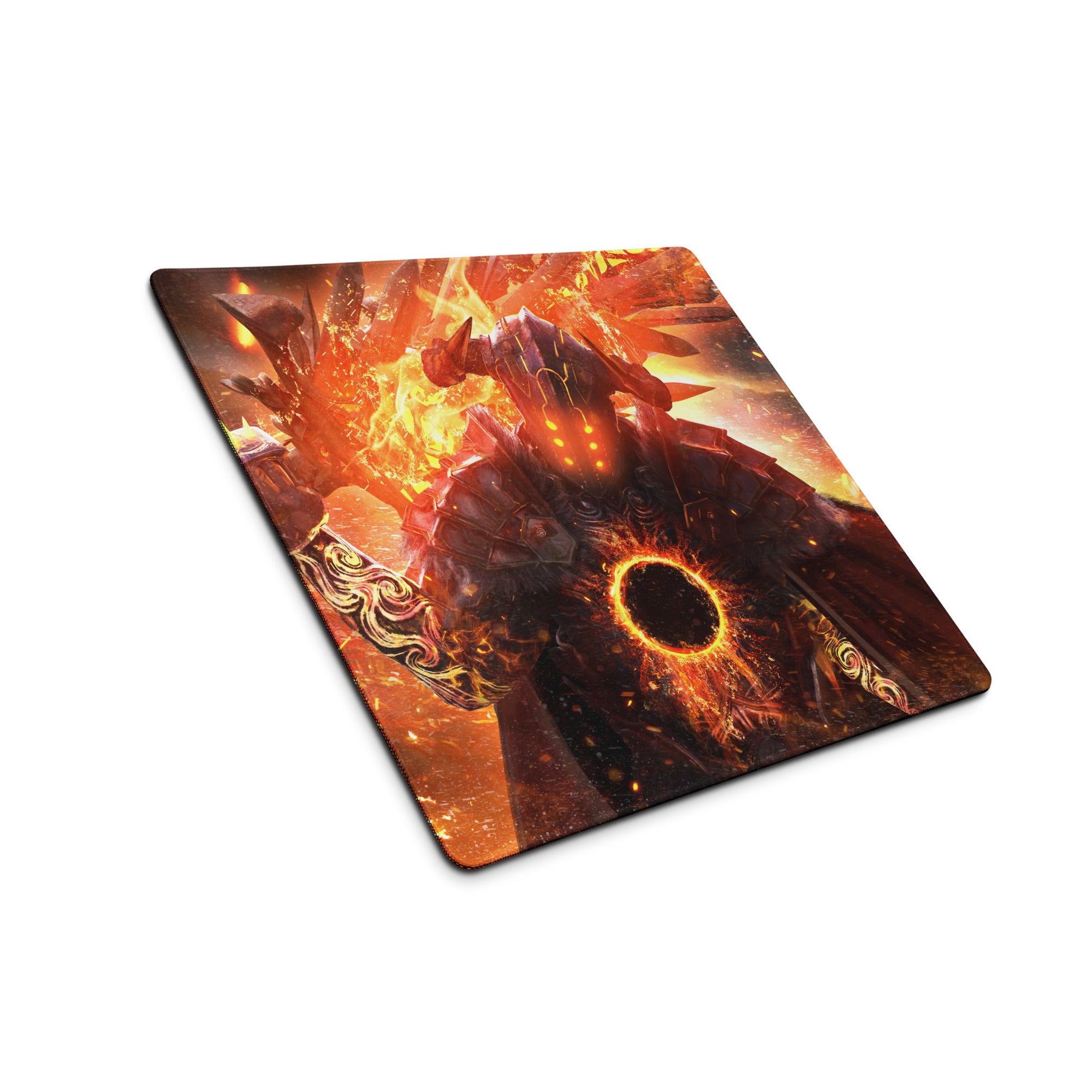 Gaming Mouse Pad Large Fire Orange Black Lava Battle Scene For Gaming Setup With Non Slip Base Fantasy Digital Art
