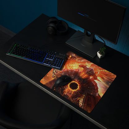 Gaming Mouse Pad Large Fire Orange Black Lava Battle Scene For Gaming Setup With Non Slip Base Fantasy Digital Art
