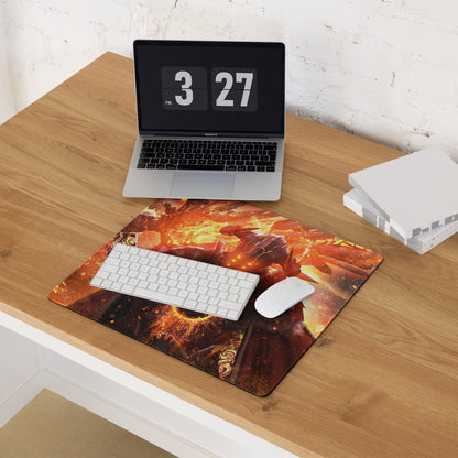 Gaming Mouse Pad Large Fire Orange Black Lava Battle Scene For Gaming Setup With Non Slip Base Fantasy Digital Art