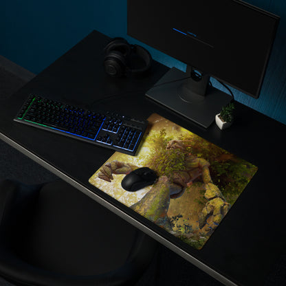 Gaming Mouse Pad Forest Green Gold For Desktop Setup Fantasy Nature Theme Immersive Forest Mood