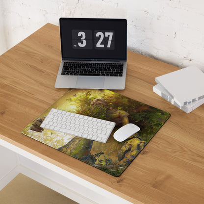 Gaming Mouse Pad Forest Green Gold For Desktop Setup Fantasy Nature Theme Immersive Forest Mood
