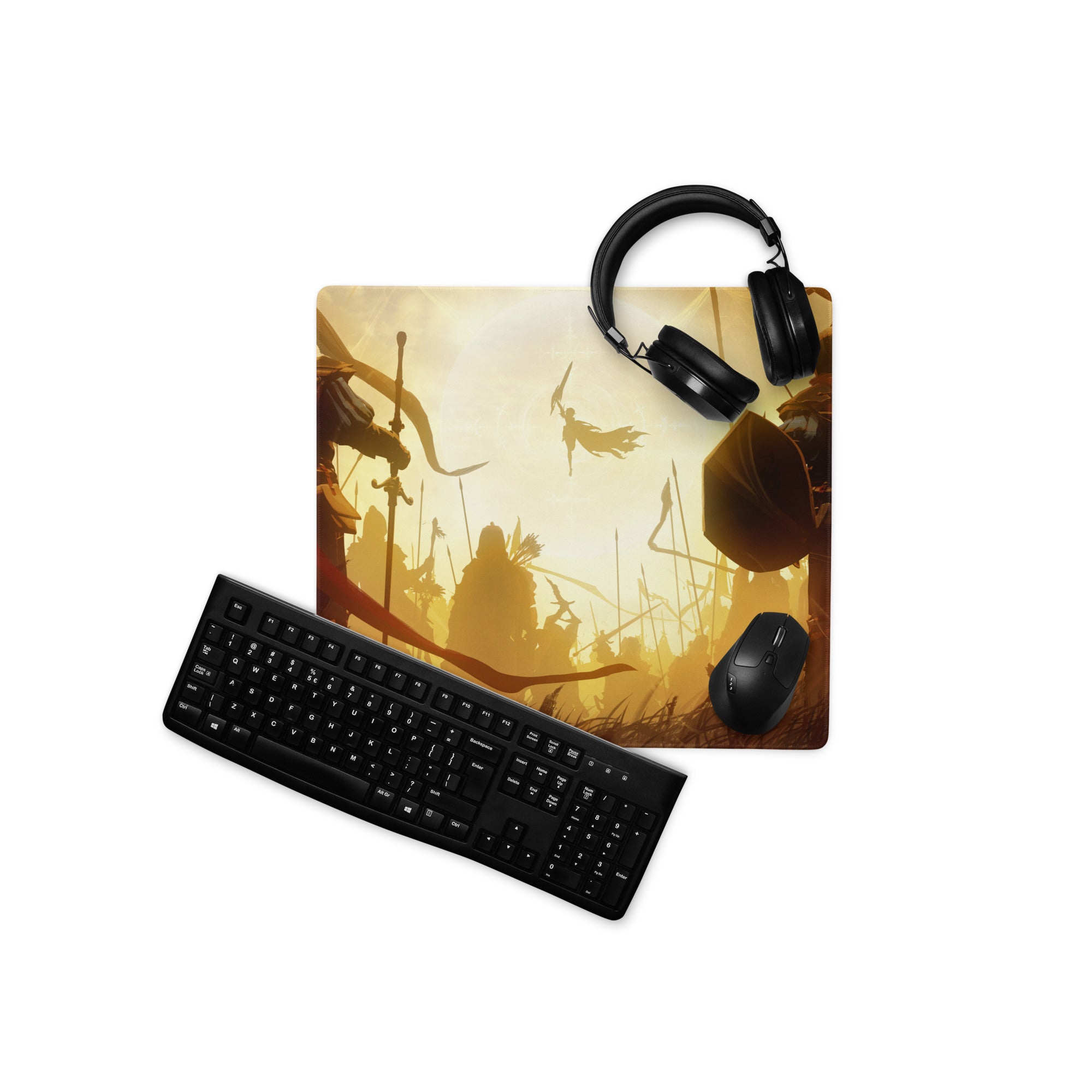 Gaming Mouse Pad Orange Gold For Gaming Desk Cinematic Fantasy Art Non Slip Large Esports Dota CSGO