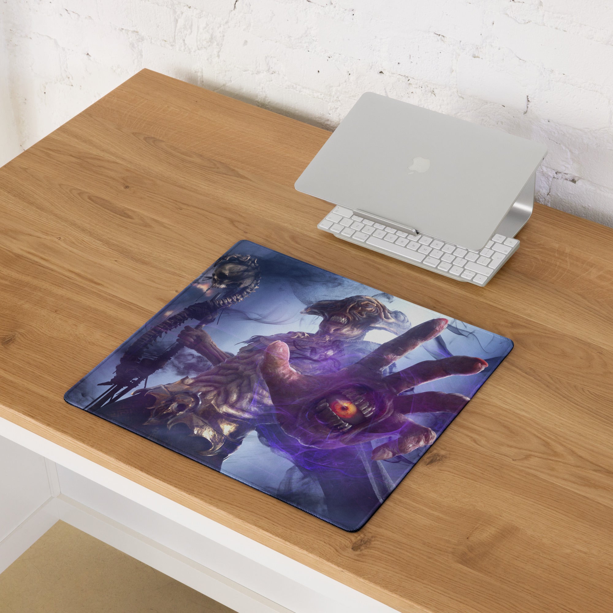 Gaming Mouse Pad Purple Blue Epic Creature Artwork Desk Mat For Gaming Pro Setup