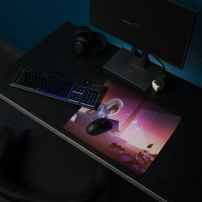 Gaming Mouse Pad Purple Pink Neon For Desktop Setup Large Non Slip Cyberpunk Style Vivid Mood Esports Decor