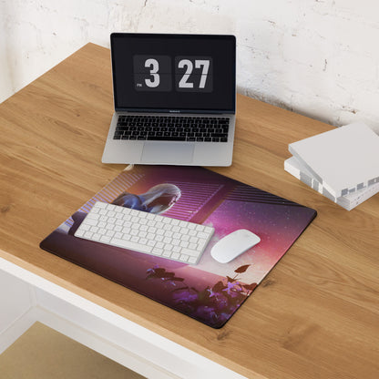 Gaming Mouse Pad Purple Pink Neon For Desktop Setup Large Non Slip Cyberpunk Style Vivid Mood Esports Decor