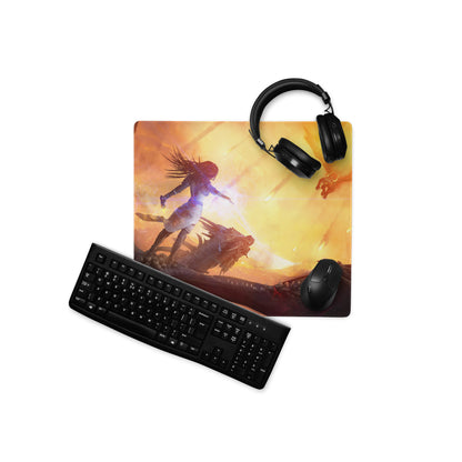 Gaming Mouse Pad Fiery Orange Yellow For Gaming Desk Cinematic Fantasy Art Large Anti Slip Edge Stitched Digital Artwork