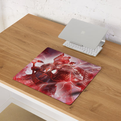 Red Gaming Mouse Pad For Gaming Desk Large Size Non Slip Neon Futuristic Sci Fi Digital Art