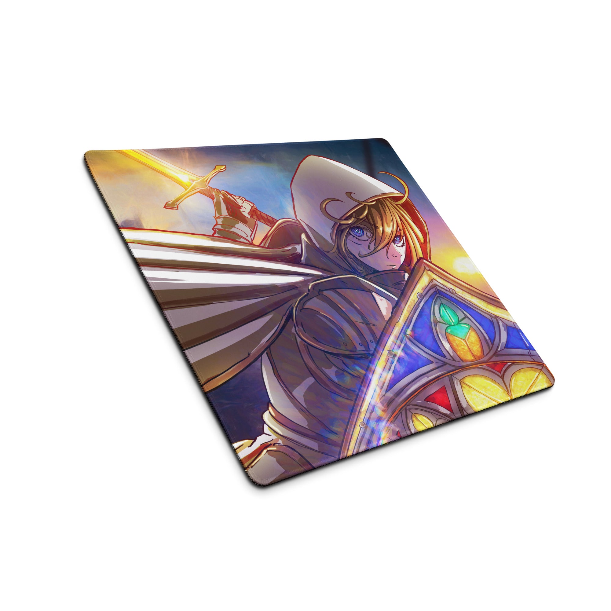 Gaming Mouse Pad Large Extended Desk Mat Anime Fantasy Digital Art In Blue Orange Purple For Gaming Setup