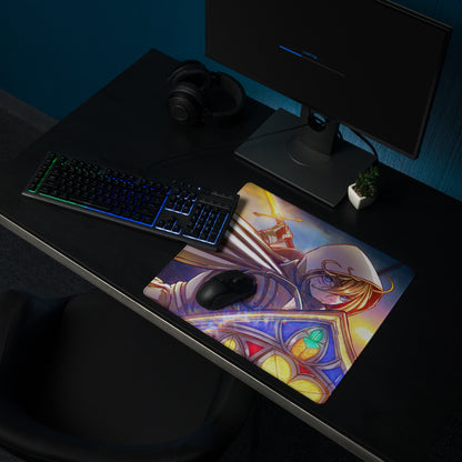 Gaming Mouse Pad Large Extended Desk Mat Anime Fantasy Digital Art In Blue Orange Purple For Gaming Setup