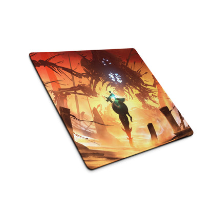 Gaming Mouse Pad Orange Red For Gaming Desk Setup Fiery Digital Art Epic Mood Digital Art Niche Gaming Desk Mat