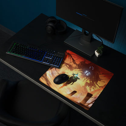 Gaming Mouse Pad Orange Red For Gaming Desk Setup Fiery Digital Art Epic Mood Digital Art Niche Gaming Desk Mat