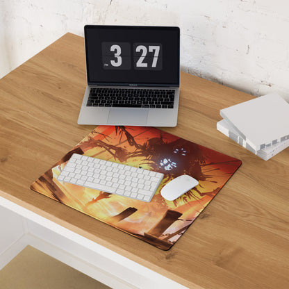 Gaming Mouse Pad Orange Red For Gaming Desk Setup Fiery Digital Art Epic Mood Digital Art Niche Gaming Desk Mat