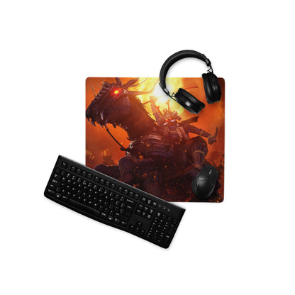Gaming Mouse Pad Fiery Orange And Black Dragon Battle Art For Gaming Desk Setup Immersive Mood Dark Fantasy Esports Gift