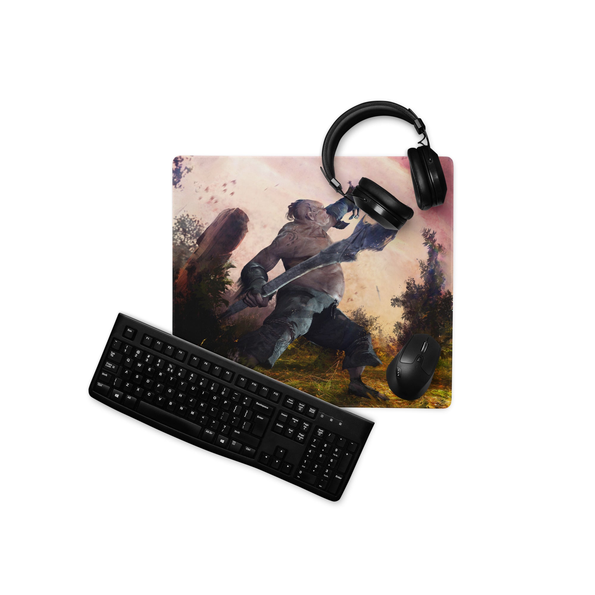 Large Gaming Mouse Pad Sunset Orange Purple Fantasy Artwork For Epic Gaming Desk Setup