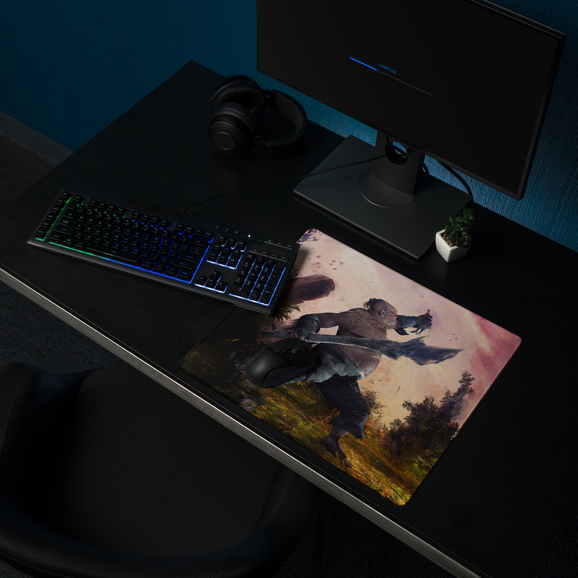 Large Gaming Mouse Pad Sunset Orange Purple Fantasy Artwork For Epic Gaming Desk Setup