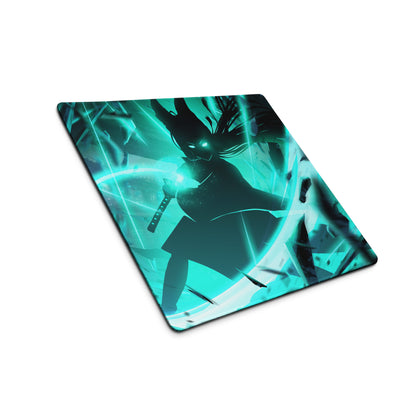 Large Gaming Mouse Pad Teal Blue Neon Cyberpunk Desk Mat For Gaming Setup Non-Slip Edge Stitching