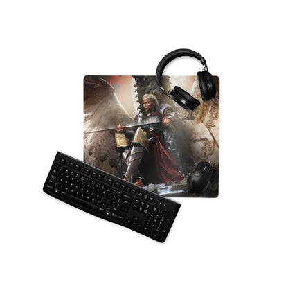 Fantasy Warrior Dragon Mouse Pad In Dark Red And Black For Gaming Desk Setup Epic Fantasy Art Large Non Slip Mouse Pad