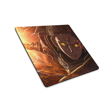 Anime Hero Gaming Mouse Pad Orange Yellow For Gaming Setup Anime Style Desk Mat Edge Stitch Large Non Slip