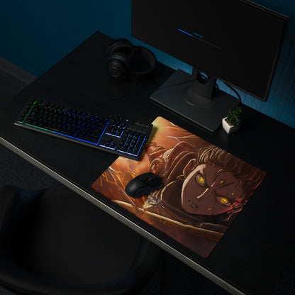 Anime Hero Gaming Mouse Pad Orange Yellow For Gaming Setup Anime Style Desk Mat Edge Stitch Large Non Slip