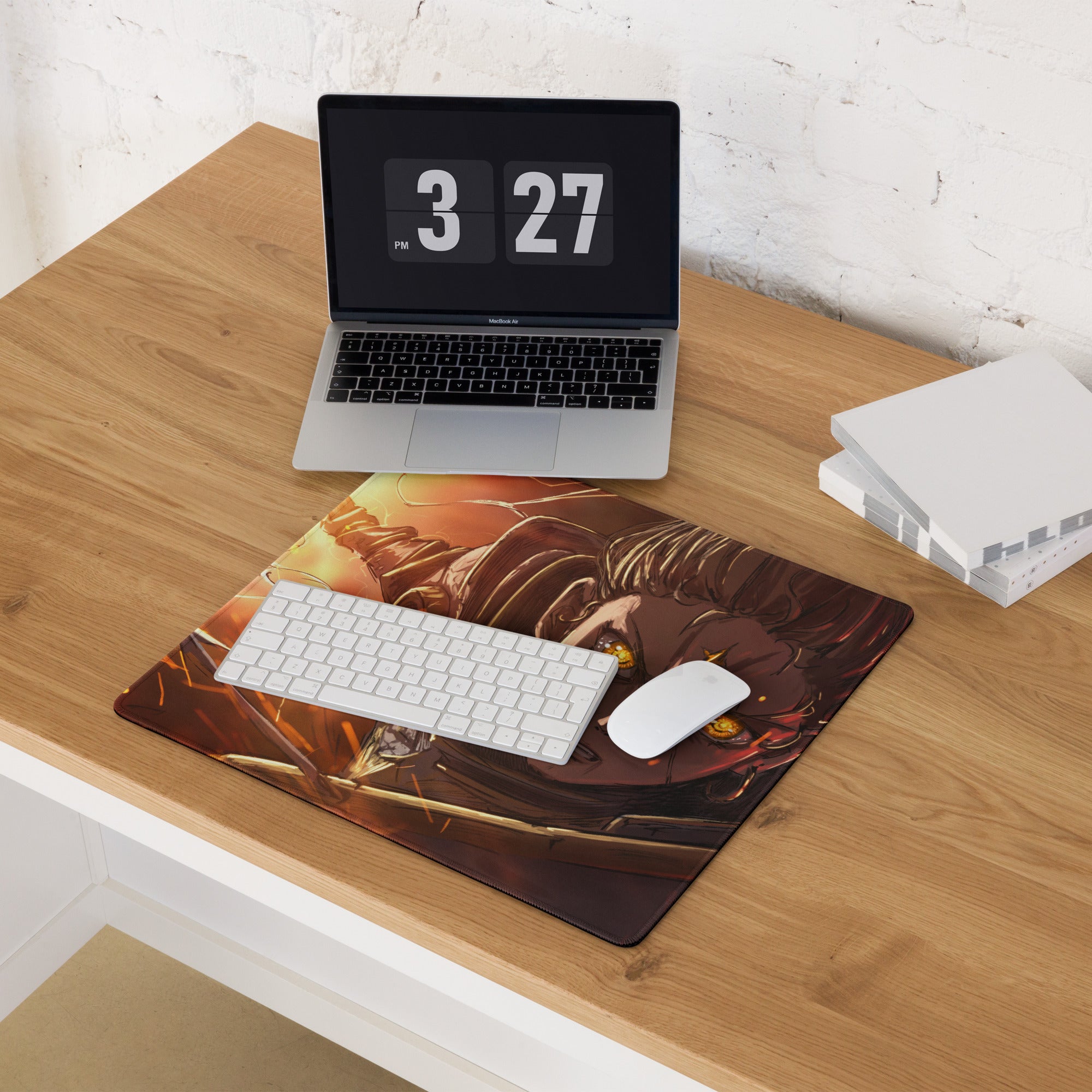Anime Hero Gaming Mouse Pad Orange Yellow For Gaming Setup Anime Style Desk Mat Edge Stitch Large Non Slip