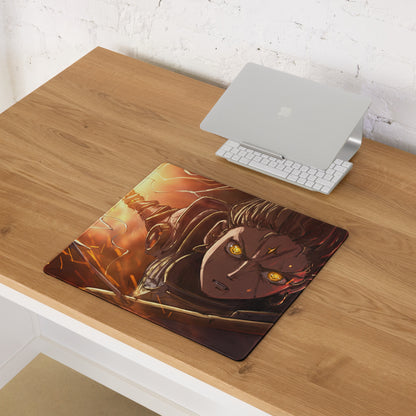 Anime Hero Gaming Mouse Pad Orange Yellow For Gaming Setup Anime Style Desk Mat Edge Stitch Large Non Slip