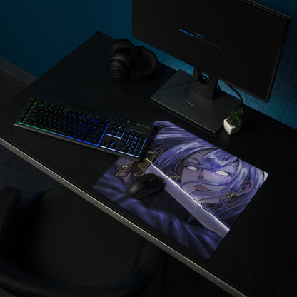 Purple Anime Themed Gaming Mouse Pad For Gaming Desk Setup Manga Style Intense Digital Art