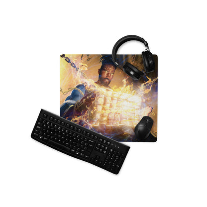 Gaming Mouse Pad Blue Orange Fire Theme For Desktop Gaming Setup Cinematic Hero Artwork