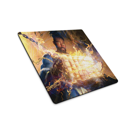 Gaming Mouse Pad Blue Orange Fire Theme For Desktop Gaming Setup Cinematic Hero Artwork