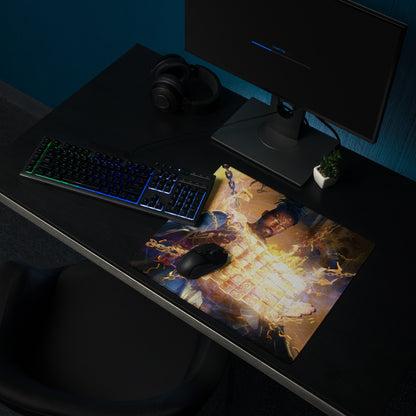 Gaming Mouse Pad Blue Orange Fire Theme For Desktop Gaming Setup Cinematic Hero Artwork