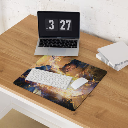 Gaming Mouse Pad Blue Orange Fire Theme For Desktop Gaming Setup Cinematic Hero Artwork