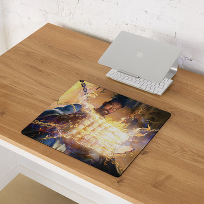 Gaming Mouse Pad Blue Orange Fire Theme For Desktop Gaming Setup Cinematic Hero Artwork