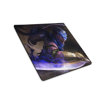 Gaming Mouse Pad Blue Purple Neon Fantasy Warrior Artwork For Gaming Setup Large Non Slip Mat