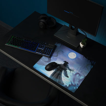 Blue Moon Night Gaming Mouse Pad Large Non Slip Edge Stitch Desk Mat For PC And Console