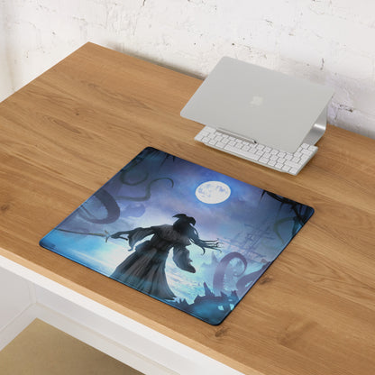 Blue Moon Night Gaming Mouse Pad Large Non Slip Edge Stitch Desk Mat For PC And Console