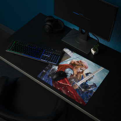 Fantasy Battle Scene Gaming Mouse Pad Blue And Red Desk Setup Mat For Esports And RPG Gamers
