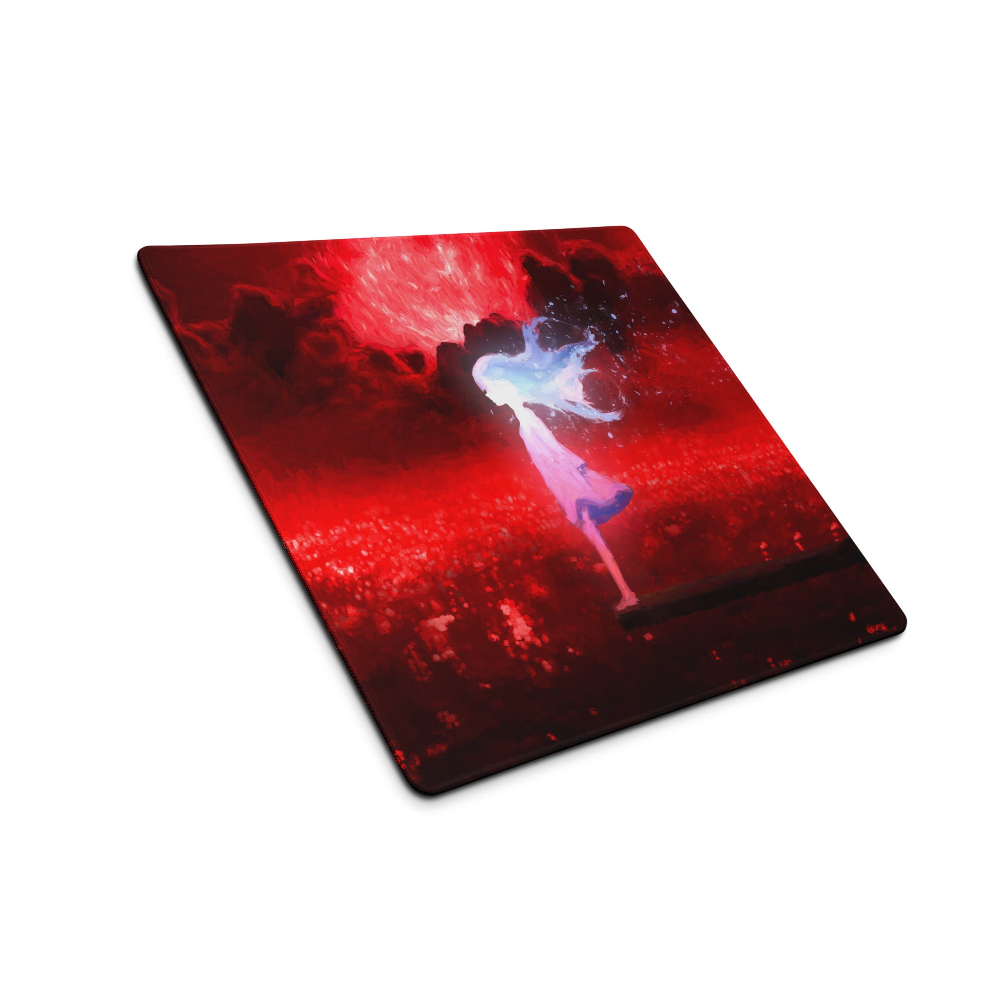 Red Dancer Anime Digital Art Gaming Mouse Pad Large Non Slip Desk Mat for PC Setup