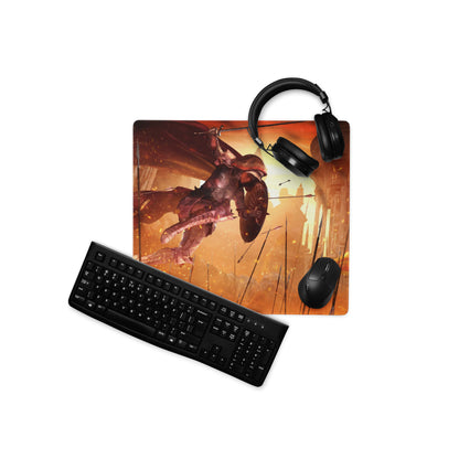 Gaming Mouse Pad Red Orange Fiery Cinematic Fantasy Battle Artwork For Gaming Desk