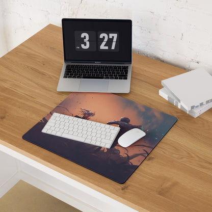 Gamer Mouse Pad Orange Blue Gradient for Gaming Desk Aesthetic Battle Illustration Epic Action Mood Artwork Print