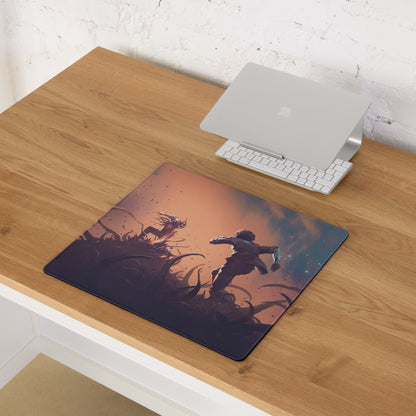 Gamer Mouse Pad Orange Blue Gradient for Gaming Desk Aesthetic Battle Illustration Epic Action Mood Artwork Print