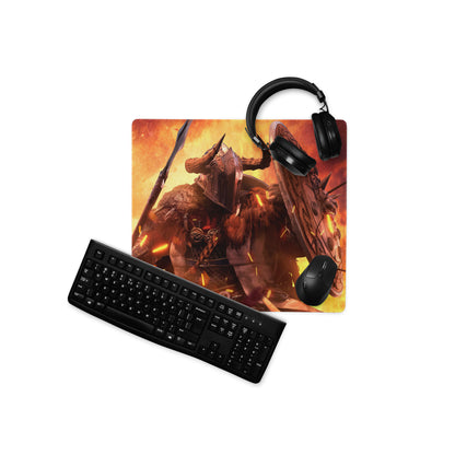 Gaming Mouse Pad Fiery Red And Orange For Gaming Desk Setup Fantasy War Artwork Design