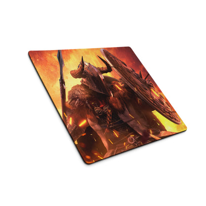 Gaming Mouse Pad Fiery Red And Orange For Gaming Desk Setup Fantasy War Artwork Design