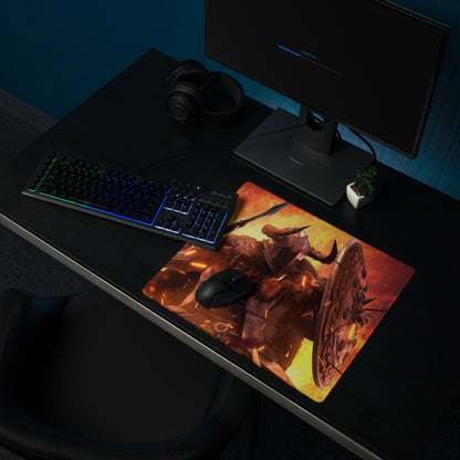 Gaming Mouse Pad Fiery Red And Orange For Gaming Desk Setup Fantasy War Artwork Design