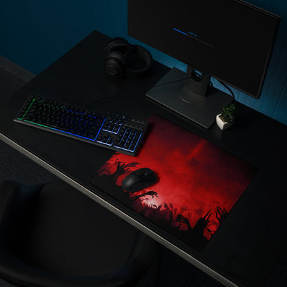 Red and Black Gaming Mouse Pad for Desktop Setup Large Extended Desk Mat With Non Slip Base and Edge Stitching