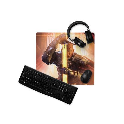 Gaming Mouse Pad Orange Red For Gaming Desk Cinematic Fantasy Warrior Artwork Dynamic Mood Non Slip Mat