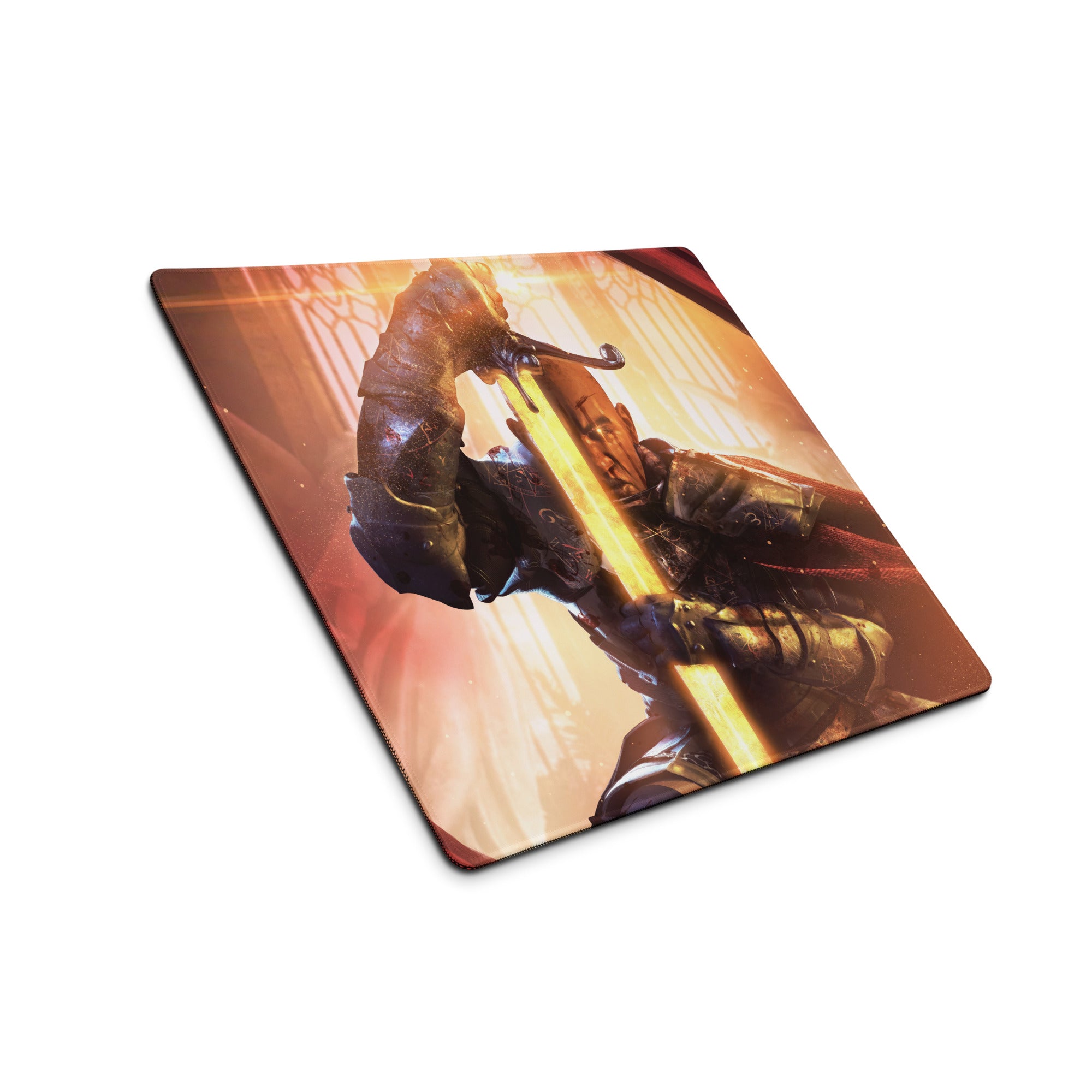 Gaming Mouse Pad Orange Red For Gaming Desk Cinematic Fantasy Warrior Artwork Dynamic Mood Non Slip Mat