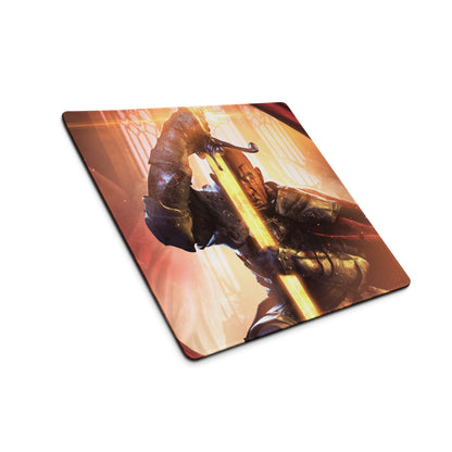Gaming Mouse Pad Orange Red For Gaming Desk Cinematic Fantasy Warrior Artwork Dynamic Mood Non Slip Mat