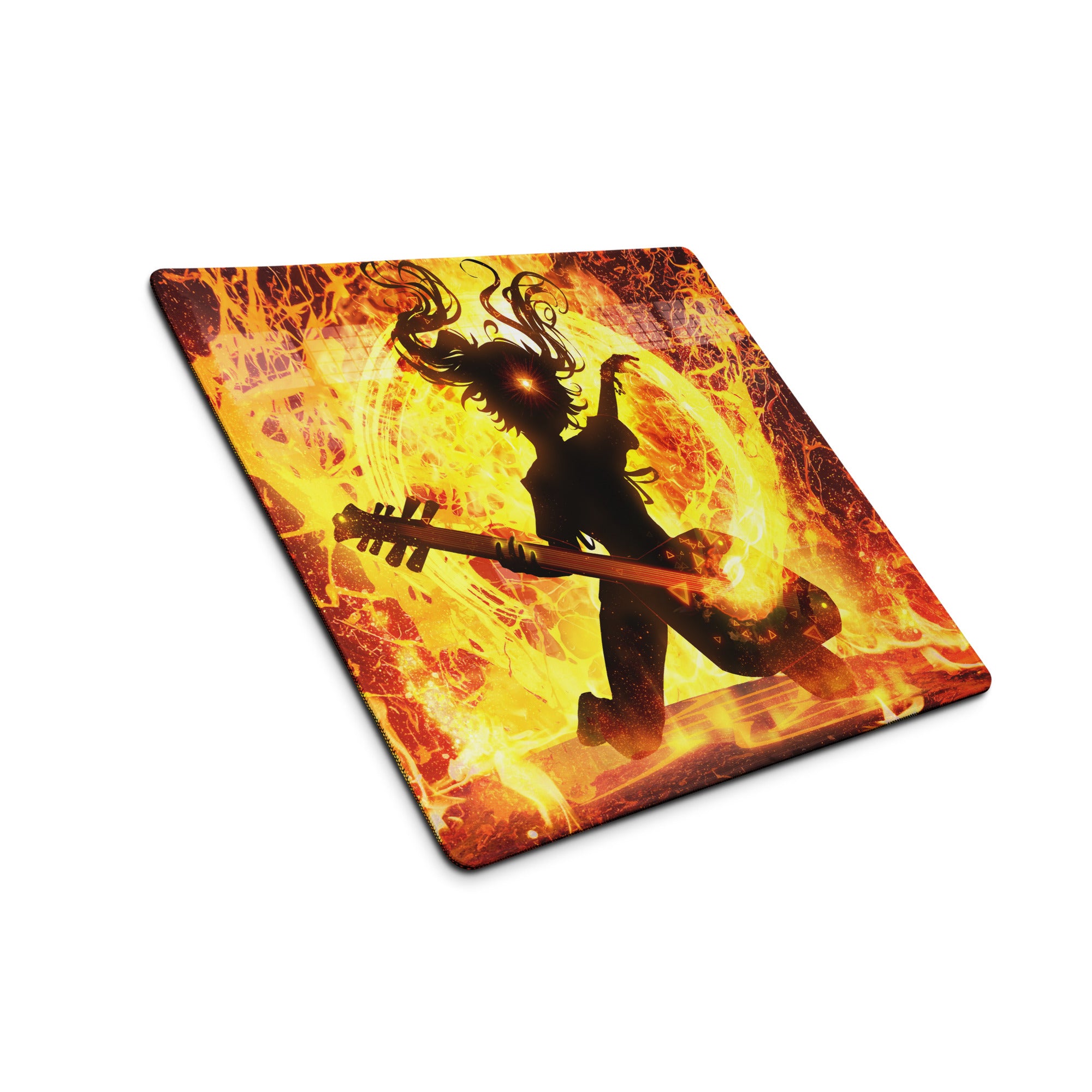 Gaming Mouse Pad Large Fiery Orange Yellow Flames for Gaming Desk Setup Dramatic Fiery Art Style